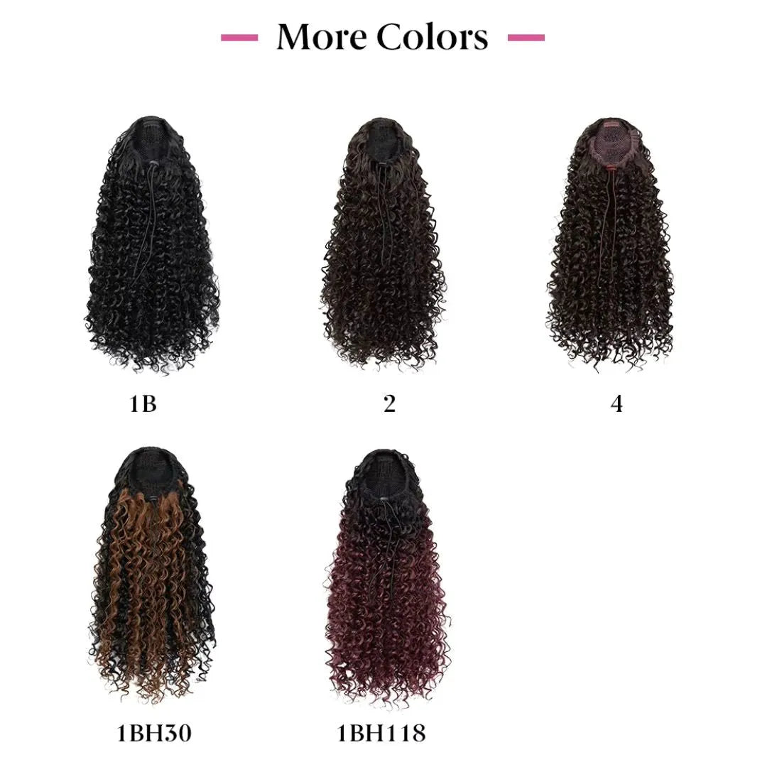16” Afro Kinky Curly Drawstring Ponytail – Natural Volume Look
