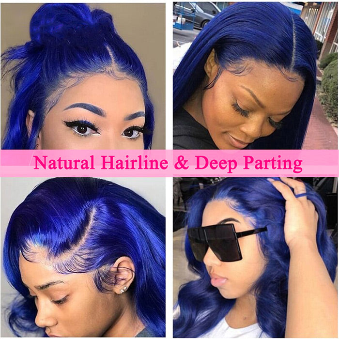 Blue Body Wave Wig – HD Lace 13x4, Glueless