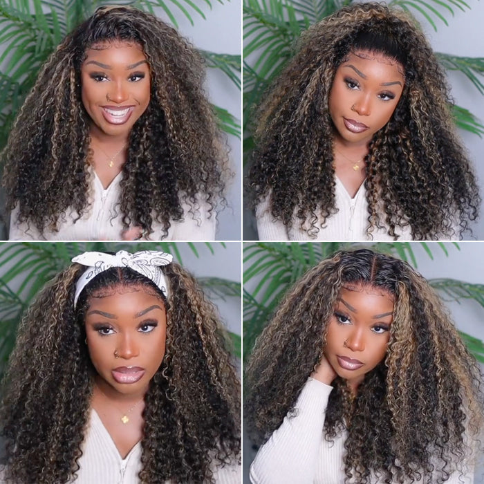 Blonde Highlight Curly Wig – HD Lace 13x4