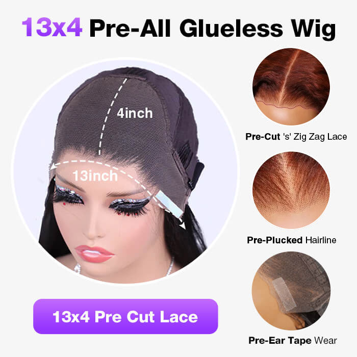 Glueless Curly Wig – Reddish Brown 13x4