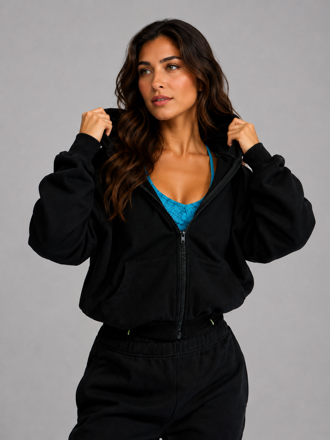 Full Zip Cloud Hoodie - Onyx Black