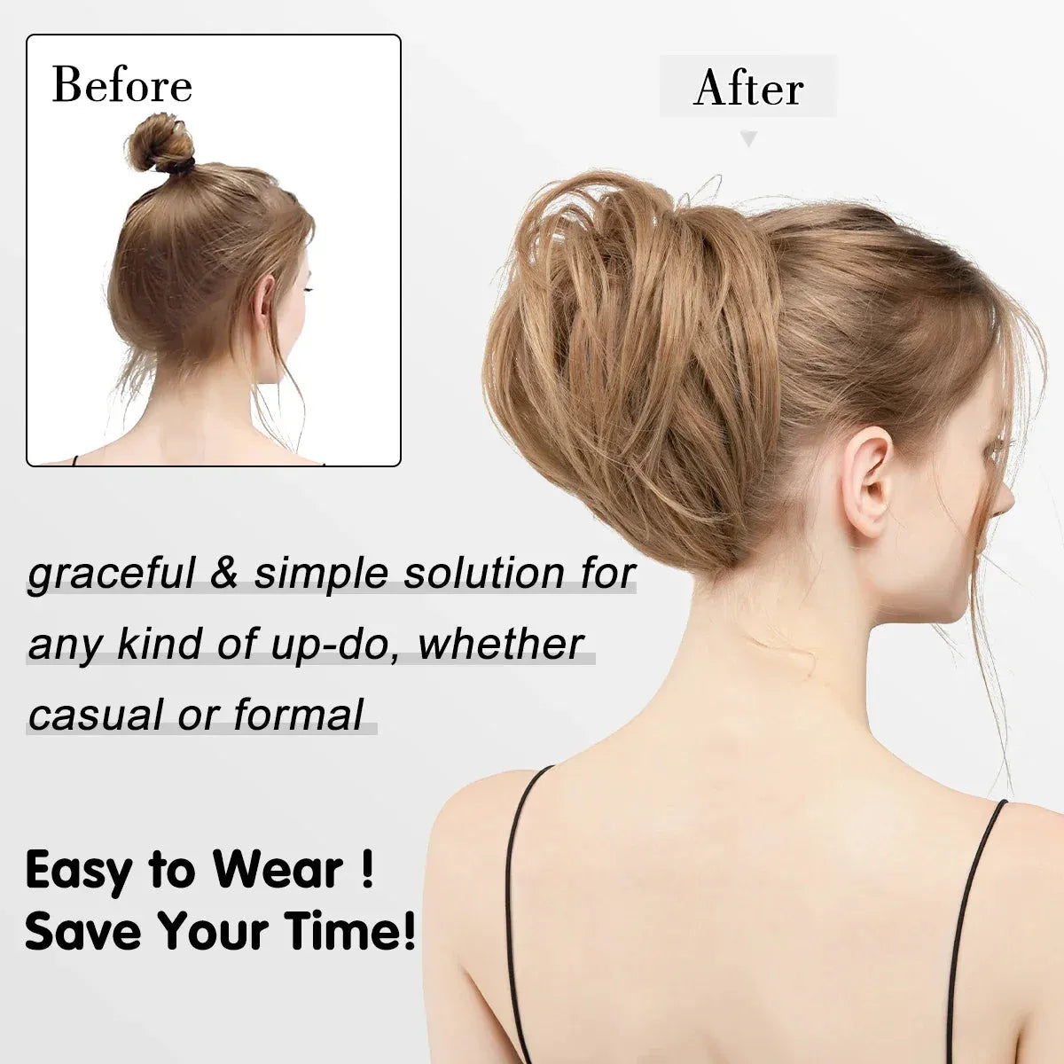 Curly Hair Bun Scrunchie – Instant Volume & Effortless Style - 10H86 - Lyvelle