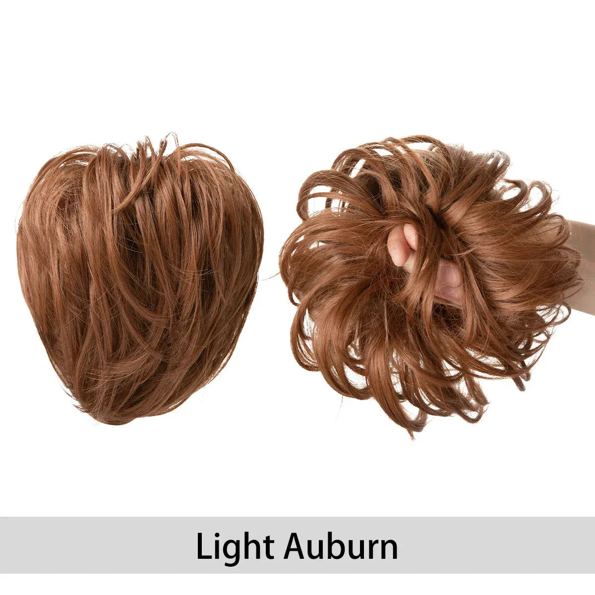 Curly Hair Bun Scrunchie – Instant Volume & Effortless Style - copper auburn - Lyvelle