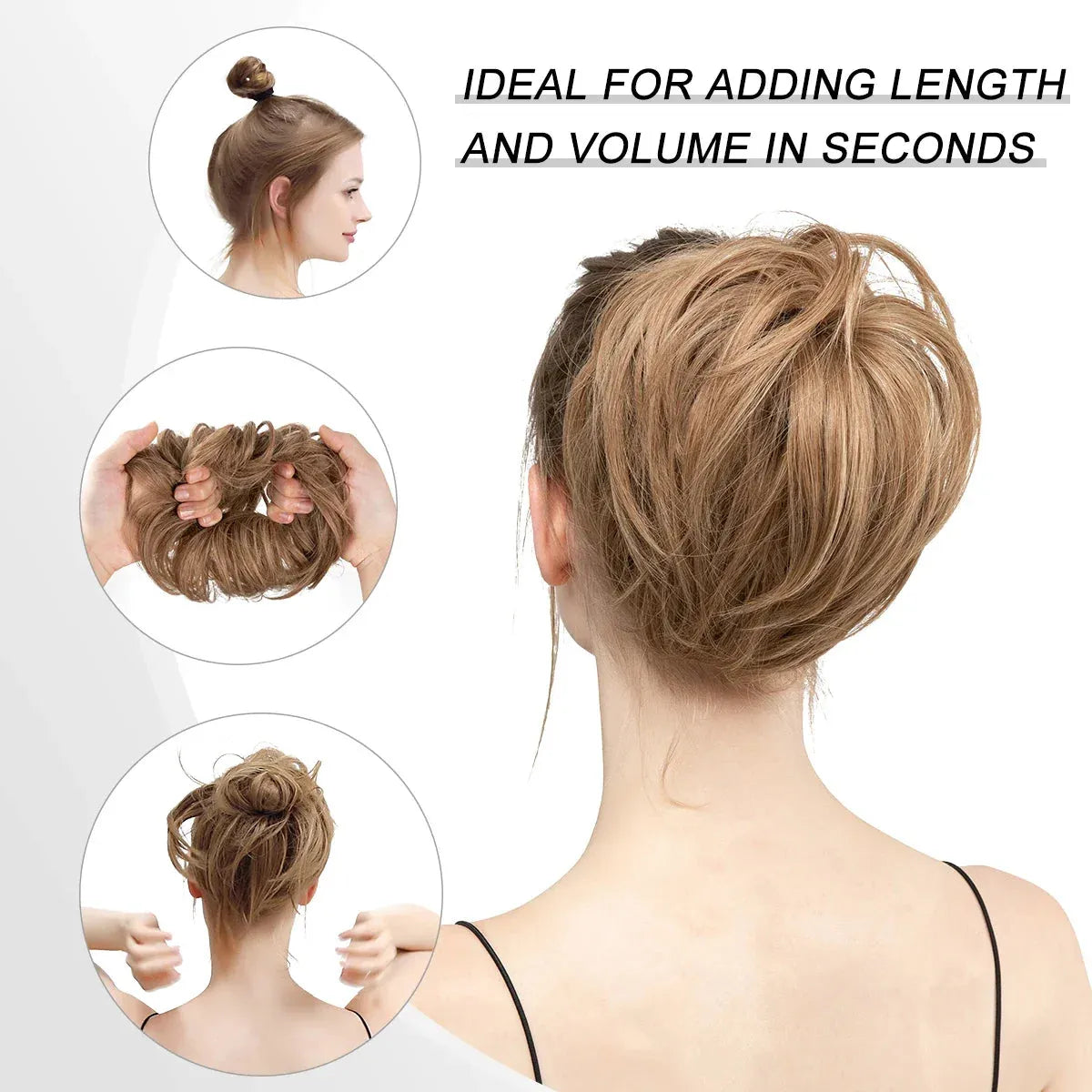 Curly Hair Bun Scrunchie – Instant Volume & Effortless Style - 10H86 - Lyvelle