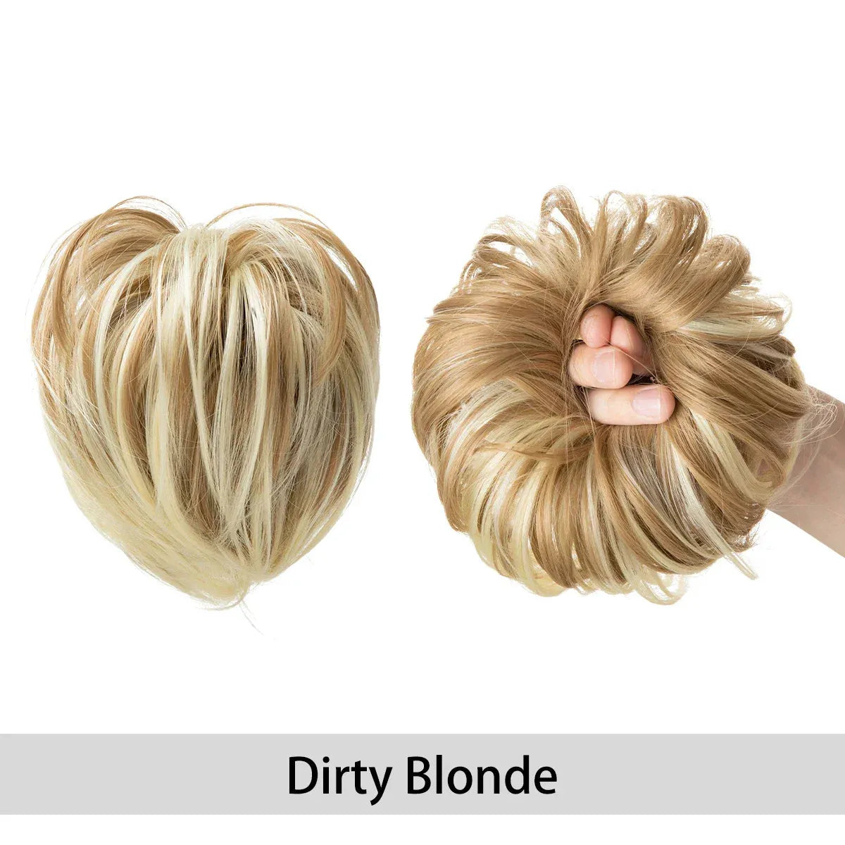 Curly Hair Bun Scrunchie – Instant Volume & Effortless Style - dirty blonde - Lyvelle