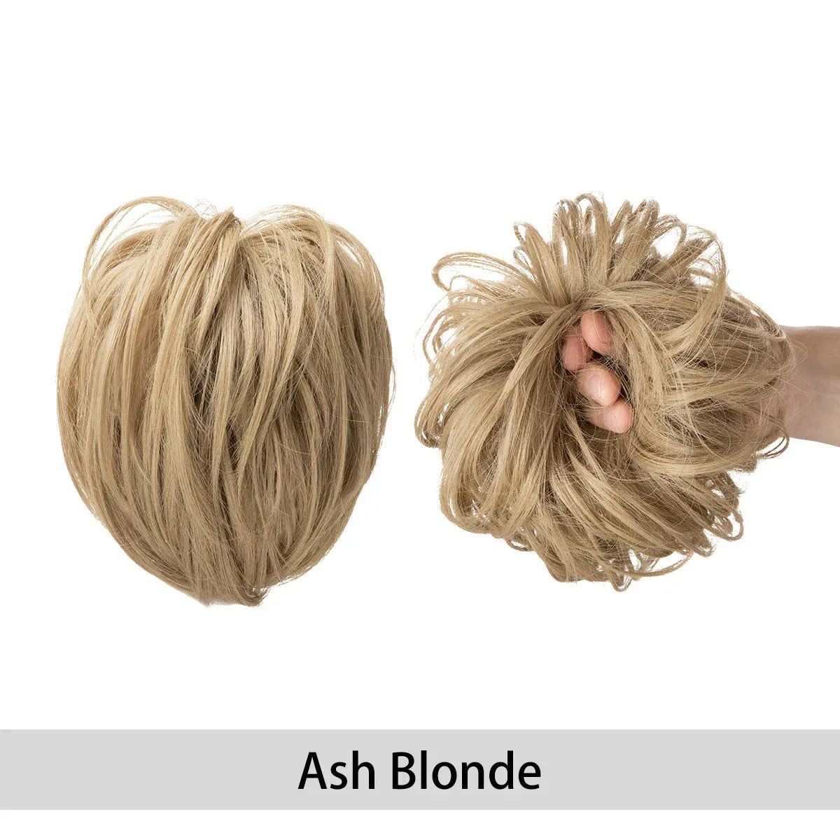 Curly Hair Bun Scrunchie – Instant Volume & Effortless Style - ash blonde - Lyvelle
