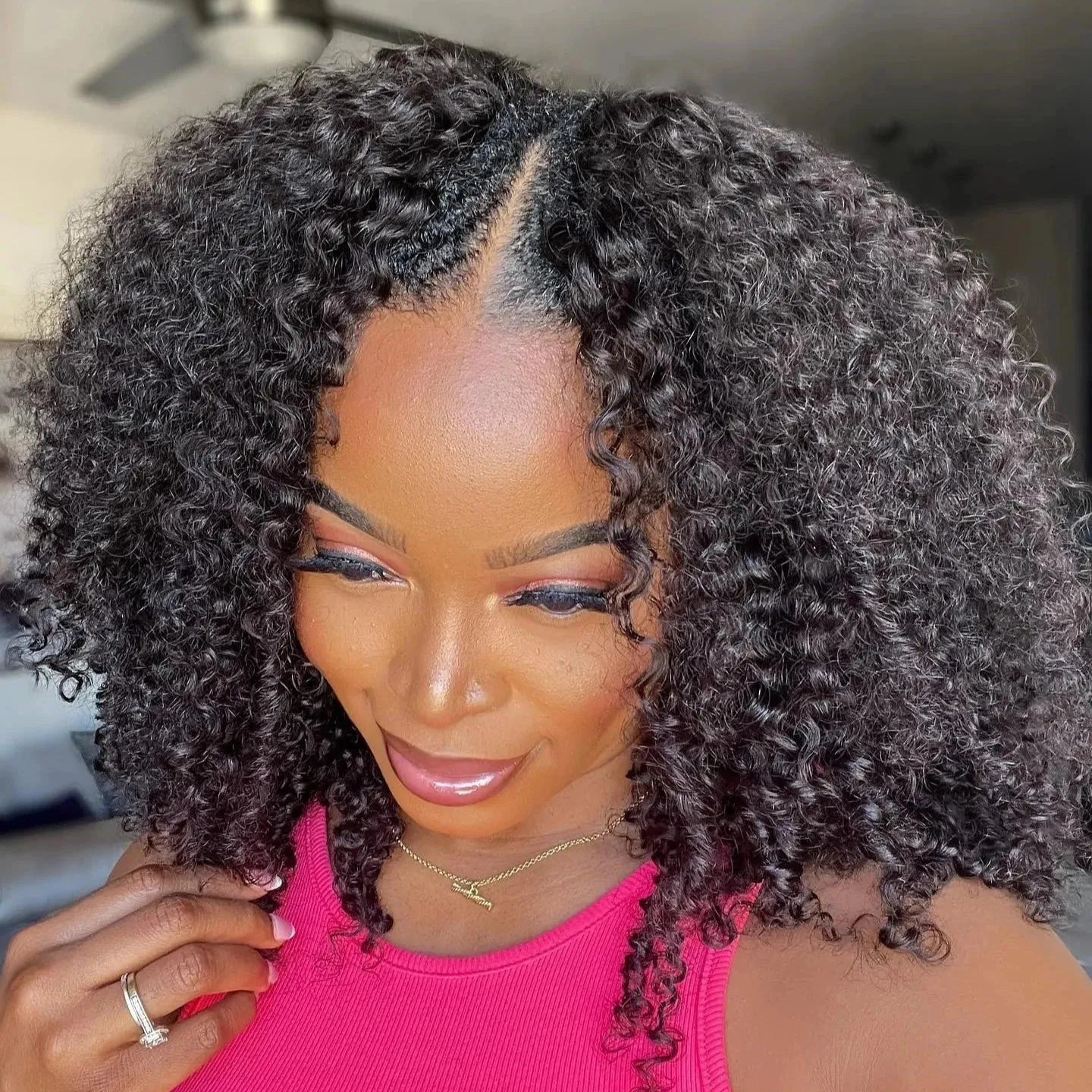 Kinky Curl V-Part Wig – 250% Volume