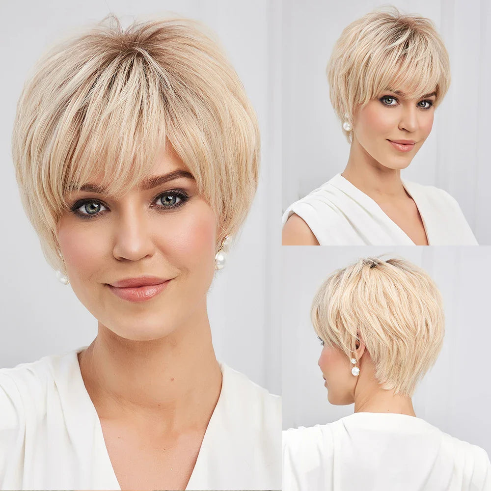 Pixie Cut HD Lace Front Wig – Remy Human Hair - Light Blonde / 6" - Lyvelle