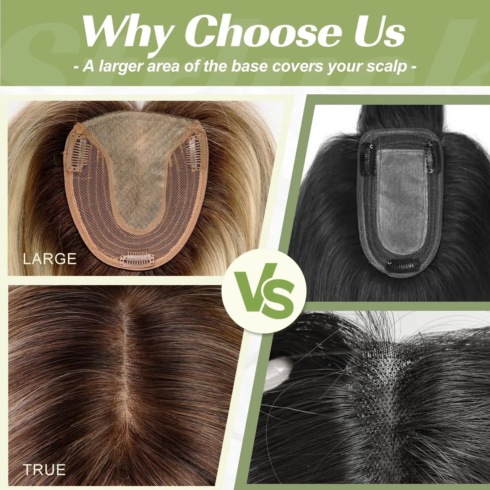 14” Hair Topper with Bangs & Silk Base