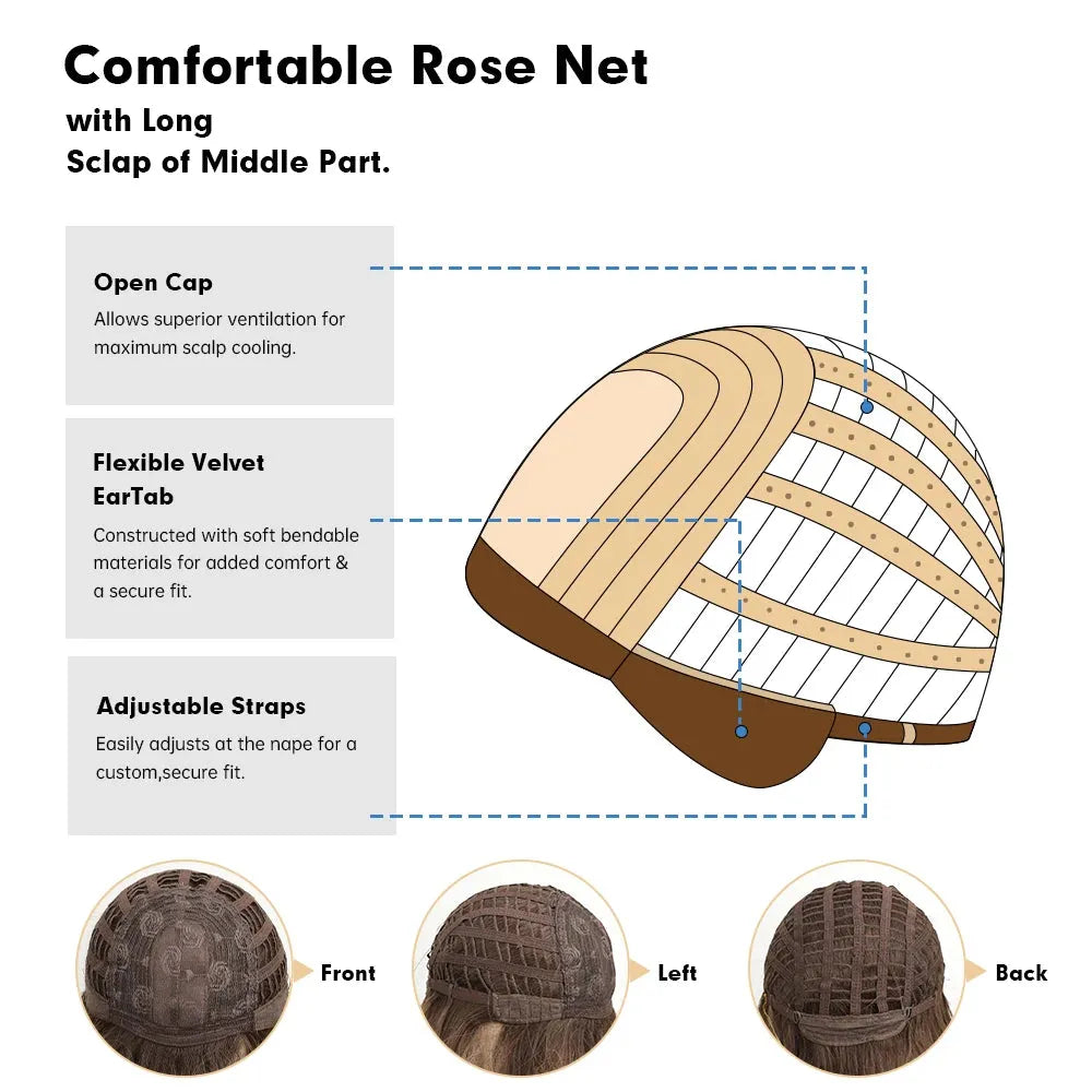 30-Inch Pastel Pink Wavy Synthetic Wig with Bangs