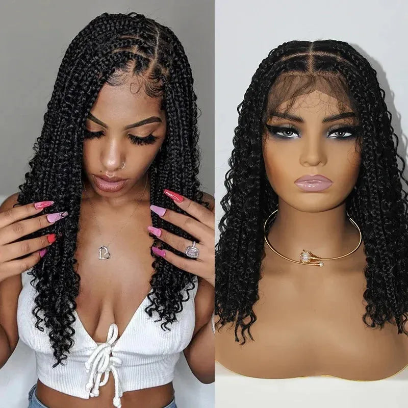 12” Boho Braid & Curl Lace Wig – 360° Lace Front