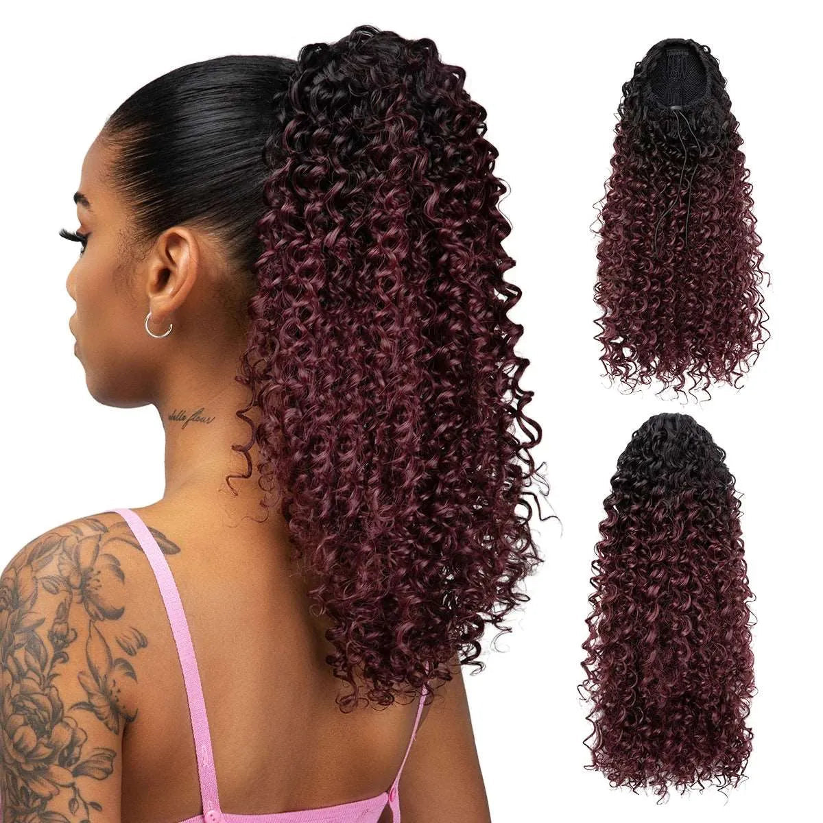 16” Afro Kinky Curly Drawstring Ponytail – Natural Volume Look