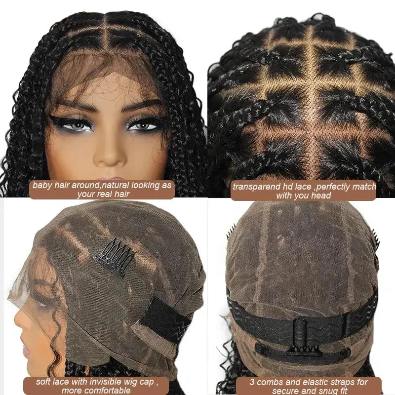 12” Boho Braid & Curl Lace Wig – 360° Lace Front