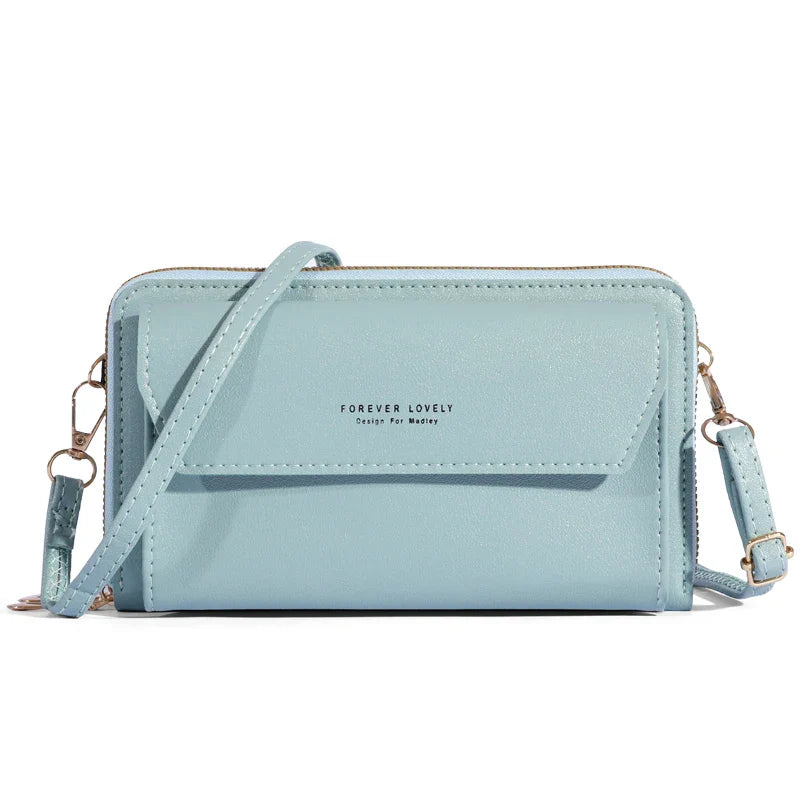 Tri-Compartment Crossbody Wallet Bag