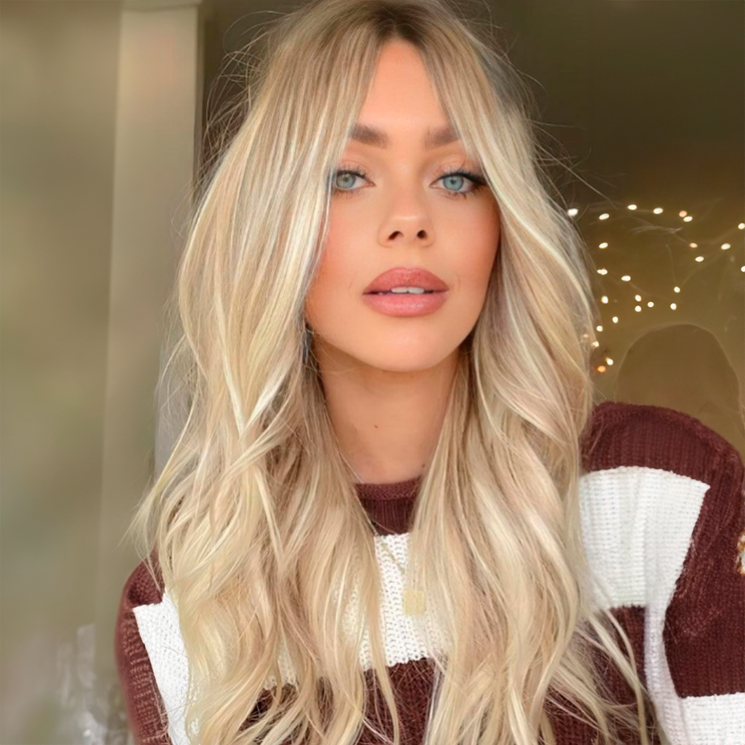 Long Wavy Ombre Wig with Bangs