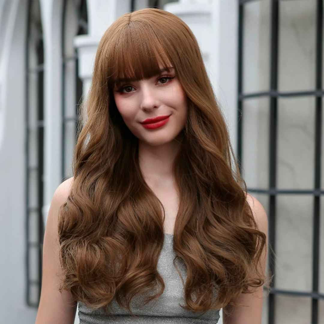 Layered Waves Wig with Side Bangs