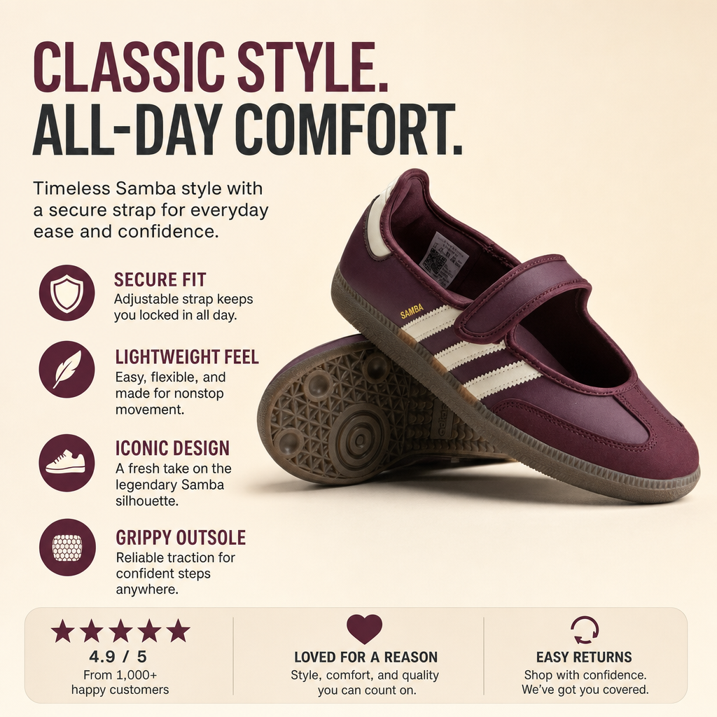 Samba Jane "Maroon White"