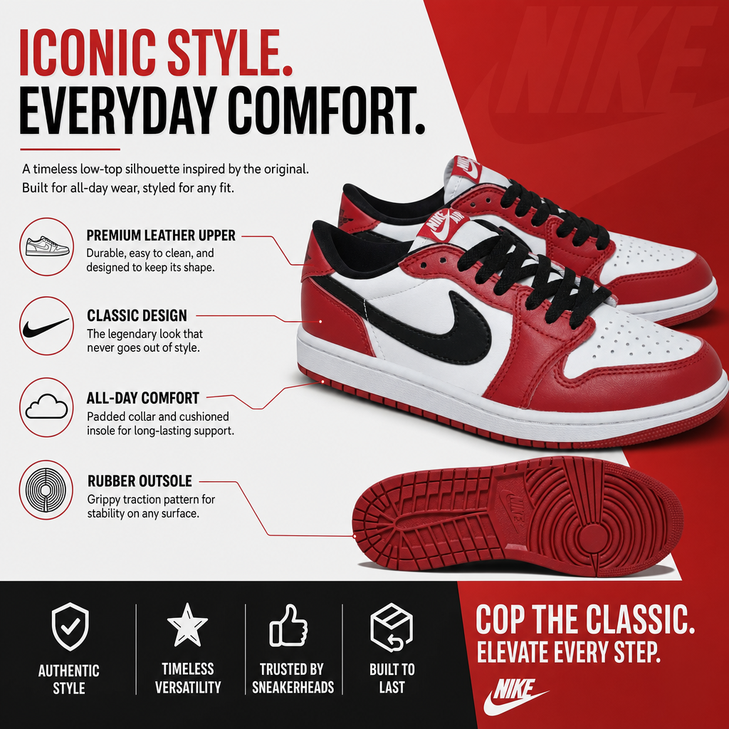 Air Jordan 1 Low High Retro "Red White"