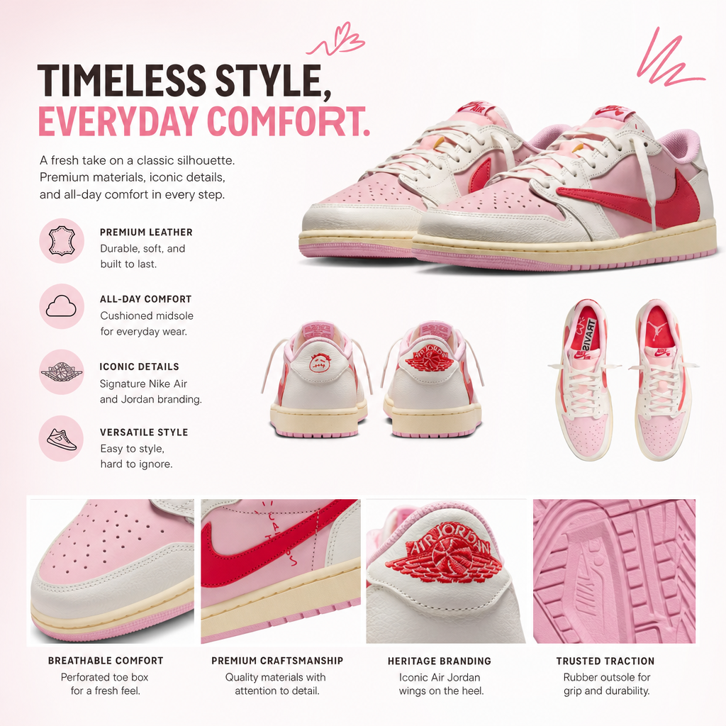 Travis Scott x Air Jordan 1 Low 'Tropical Pink'