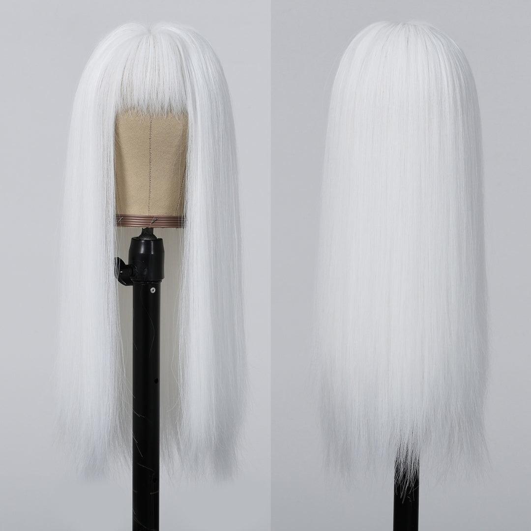 White Straight Wig – Extra Long 26"+