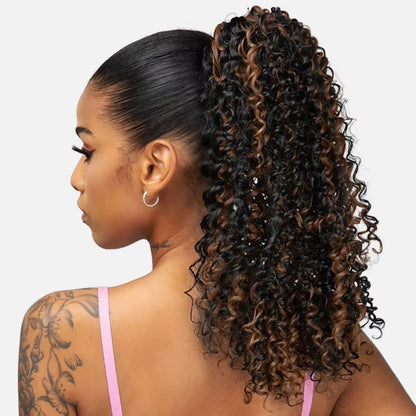 16” Afro Kinky Curly Drawstring Ponytail – Natural Volume Look