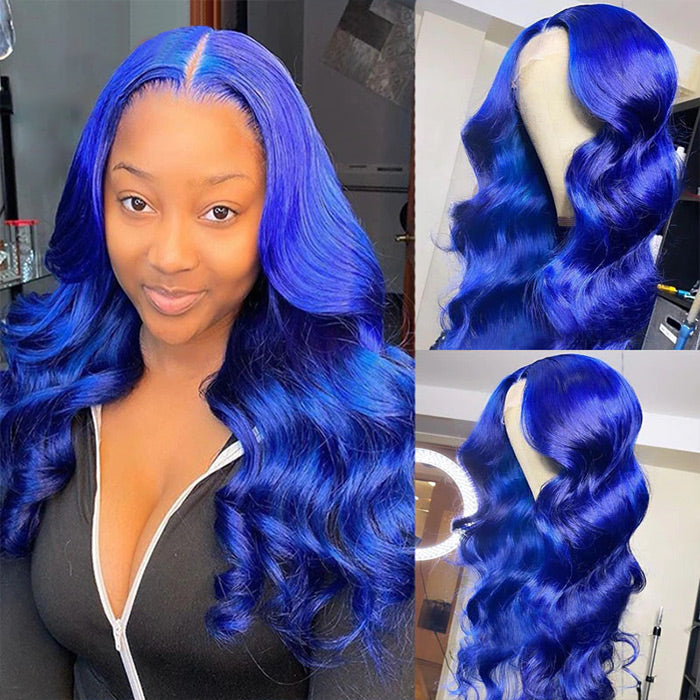 Blue Body Wave Wig – HD Lace 13x4, Glueless