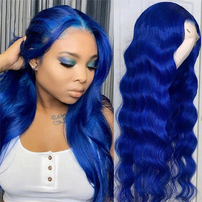 Blue Body Wave Wig – HD Lace 13x4, Glueless
