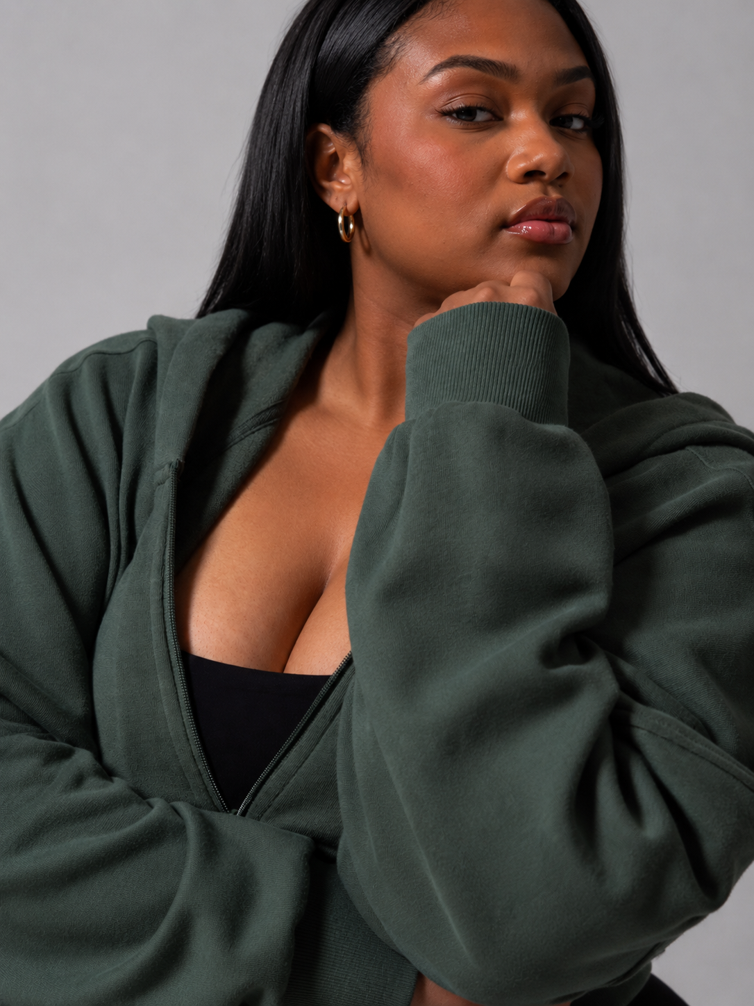 Threads Waist Zip Hoodie - Limon Pepino