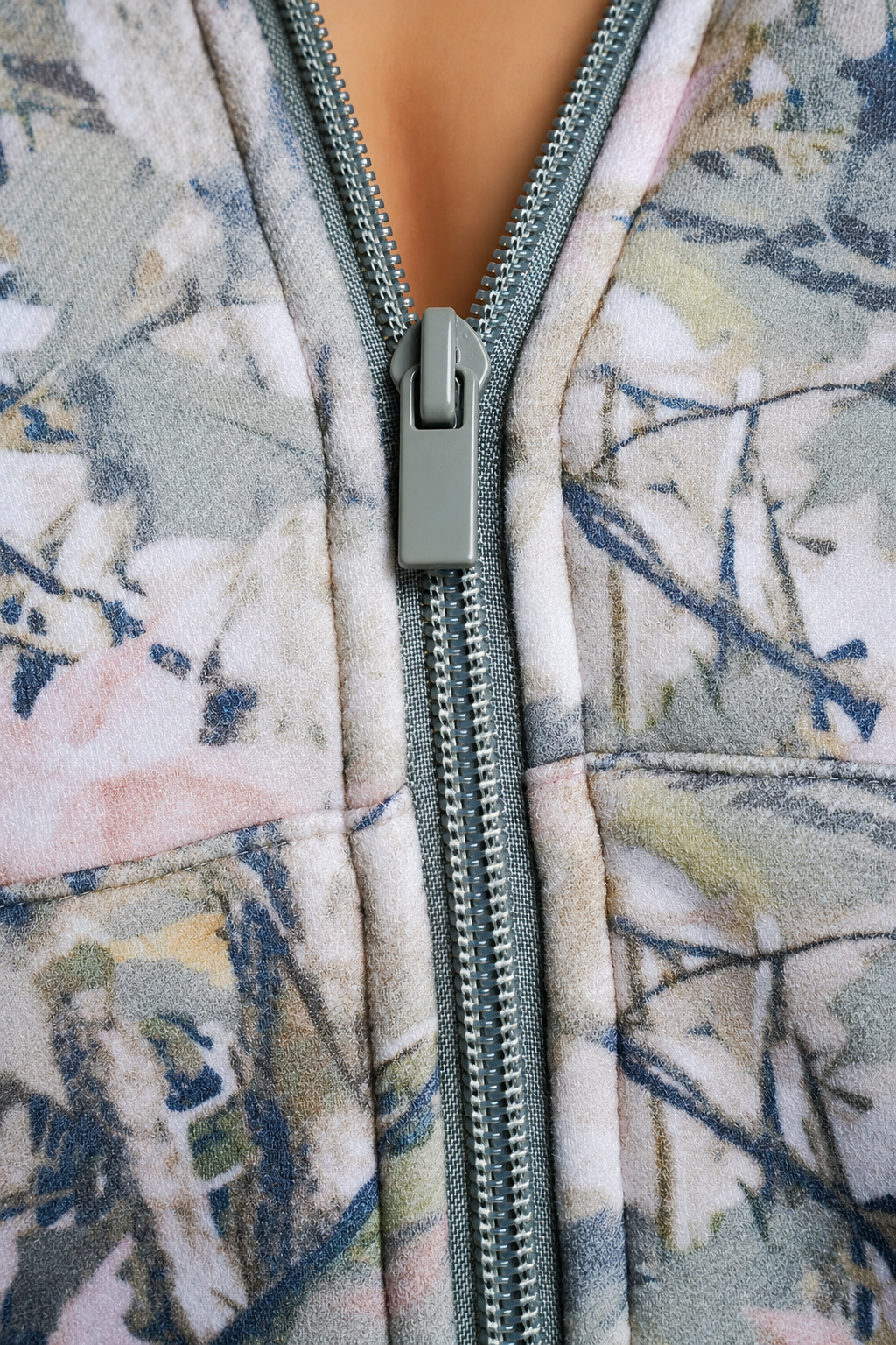 Plush Fleece Zip Hoodie - Pink Camo