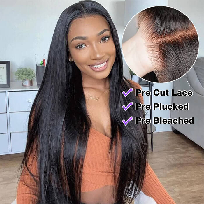 Natural Black Straight Wig – Glueless Fit