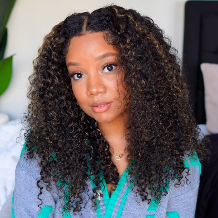 Blonde Highlight Curly Wig – HD Lace 13x4