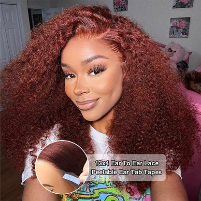 Glueless Curly Wig – Reddish Brown 13x4