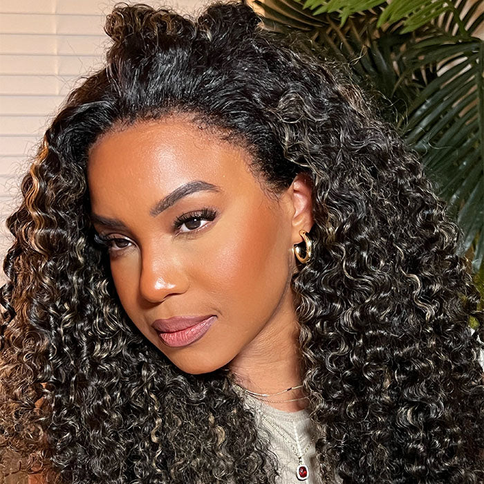 Blonde Highlight Curly Wig – HD Lace 13x4