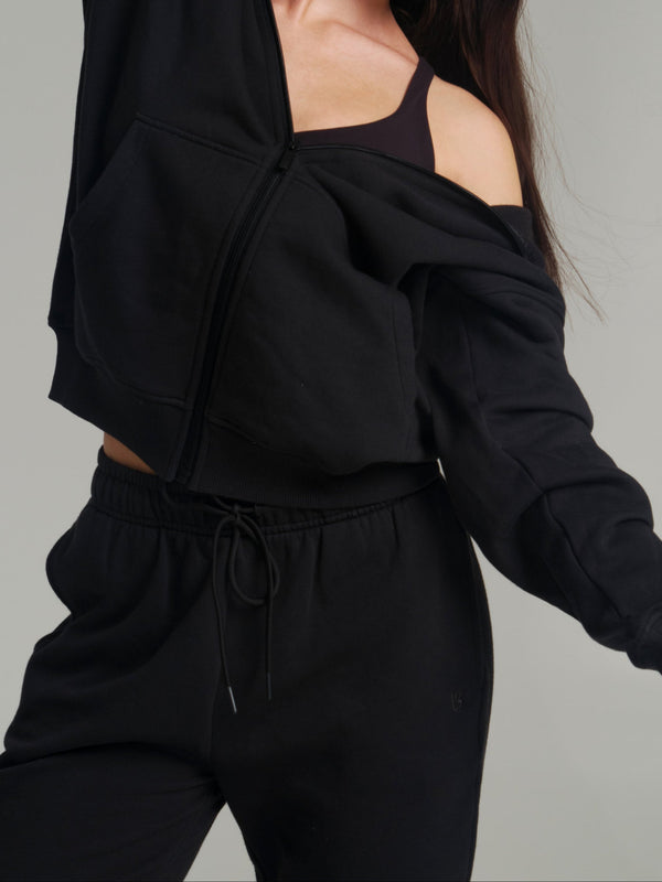 Threads Zip Hoodie - Onyx Black