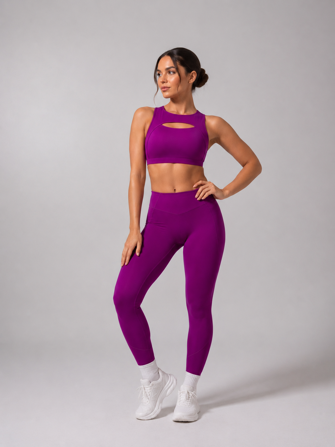 Airbrush Multi Pocket Legging - Grape Juice