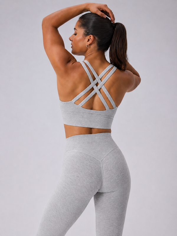 Twilight Dream Heather Sports Bra - Heather Grey