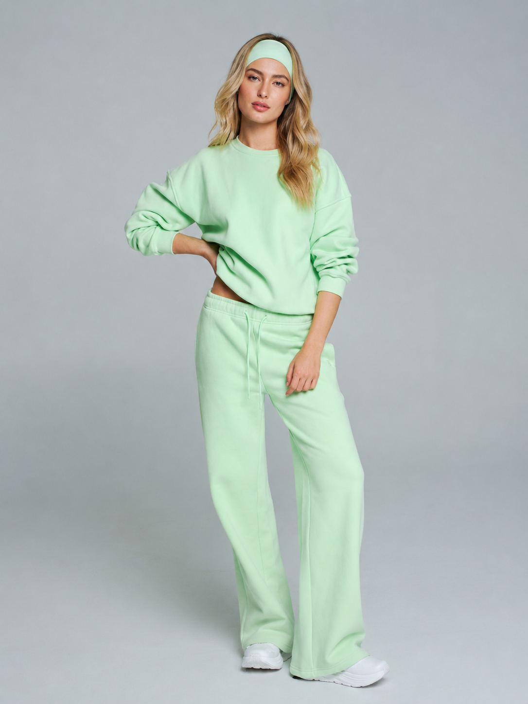 Plush Fleece Crew Pullover - Honeydew