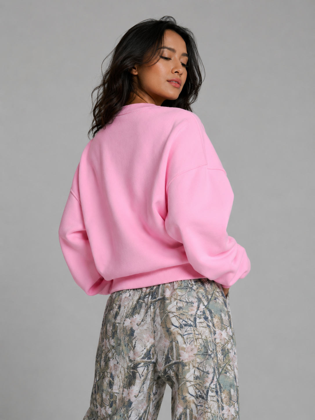 Plush Fleece Crew Pullover - Plastic Pink