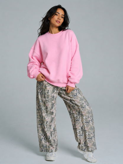 Plush Fleece Crew Pullover - Plastic Pink