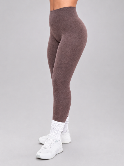 Dream Heathered Legging - Mocha Berry