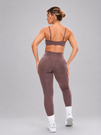 Dream Heathered Legging - Mocha Berry