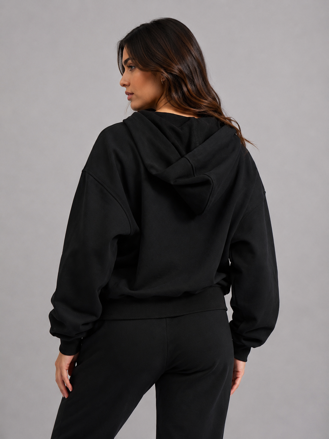 Full Zip Cloud Hoodie - Onyx Black