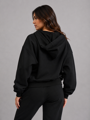 Full Zip Cloud Hoodie - Onyx Black