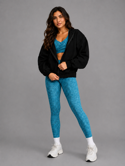 Full Zip Cloud Hoodie - Onyx Black