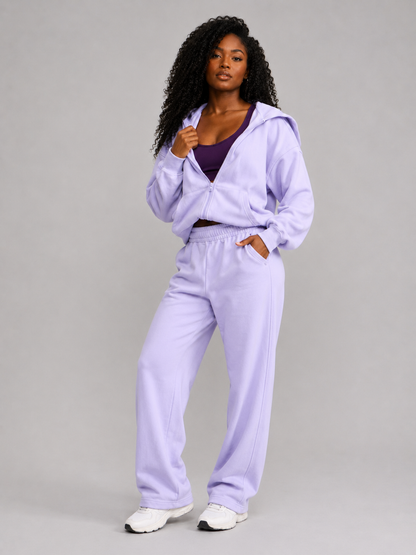 Full Zip Cloud Hoodie - Frosted Purple