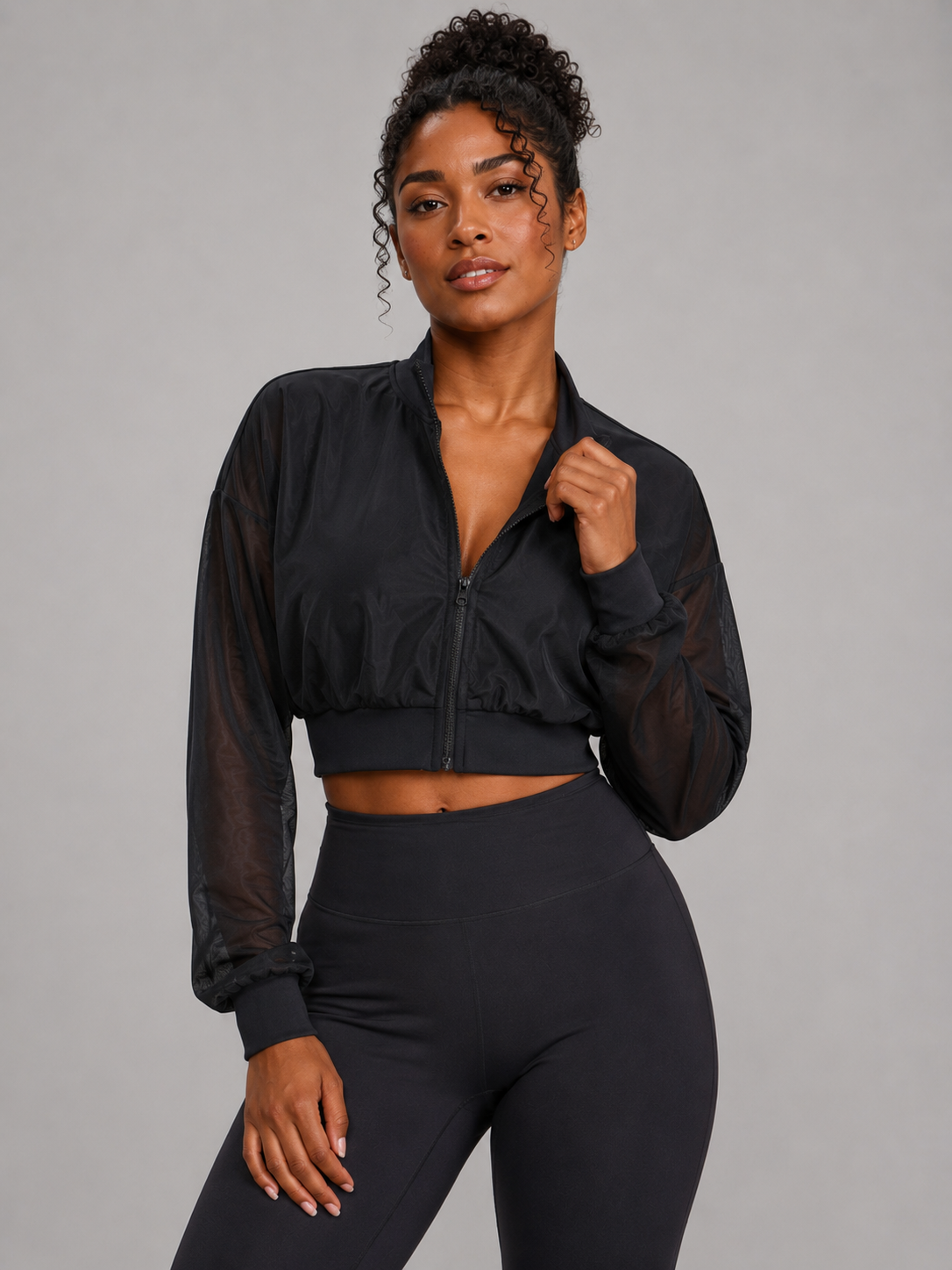 Exposed Mesh Jacket - Onyx Black
