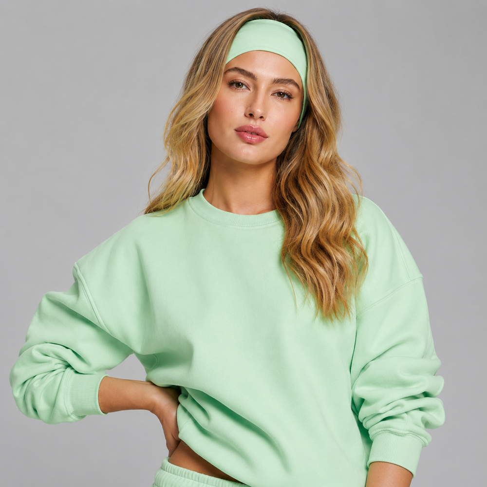 Plush Fleece Crew Pullover - Honeydew