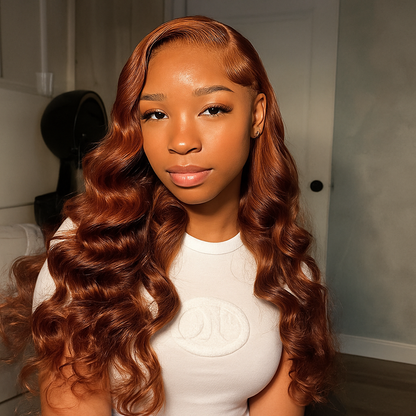 Reddish Brown Body Wave Wig – Glueless 13x4 Lace