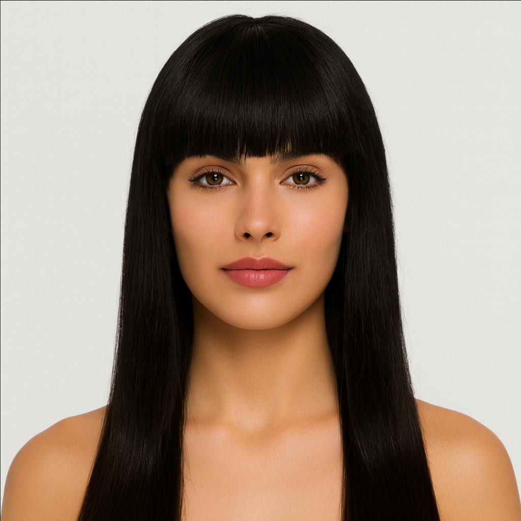 Clip-In Bangs with Temples – 100% Natural Human Hair