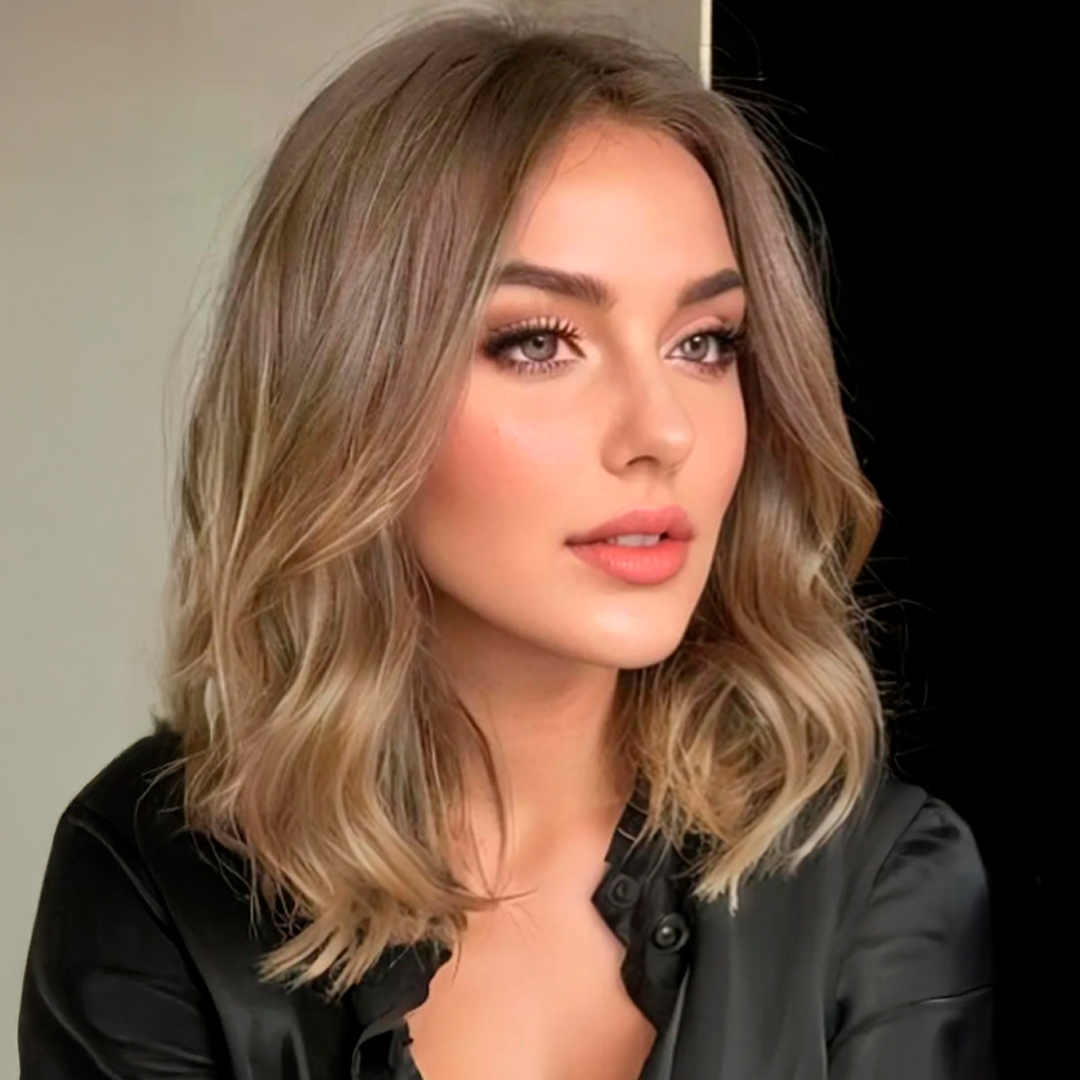 14” Natural Hair Topper with Silk Base – Dark Root Blonde